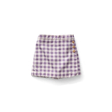 Load image into Gallery viewer, OLIVE SKORT | GINGHAM PRINT, PANSY