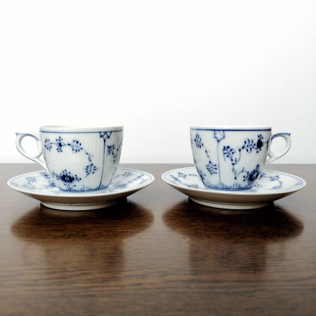 Royal Copenhagen Blue Fluted | ロイヤルコペンハーゲン　ブルーフルーテッド カップ＆ソーサー２客| Royal Copenhagen的复古板 - Stellina