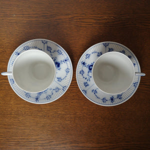 Royal Copenhagen Blue Fluted | ロイヤルコペンハーゲン　ブルーフルーテッド カップ＆ソーサー２客| Royal Copenhagen的复古板 - Stellina