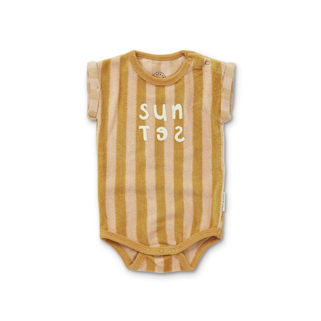 [30%OFF] ROMPER TERRY STRIPE SUNSET