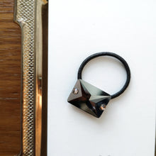 Load image into Gallery viewer, Swarovski hair tie- Rectangle - Crystal satin x Peach - Stellina