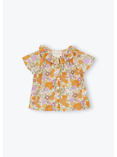 [70%OFF] BABY BLOUSE WITH FLOWER PRINT GOTS - Stellina