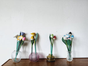 Vintage handmade wooden flower | ヴィンテージハンドメイドフラワー - Stellina