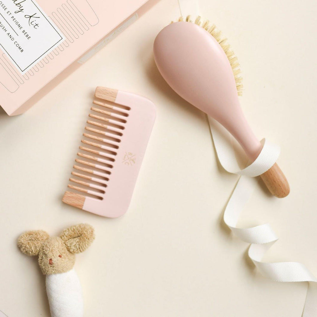 Baby kit- 100% wild boar brush + wooden comb - Stellina