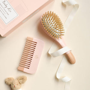 Baby kit- 100% wild boar brush + wooden comb - Stellina