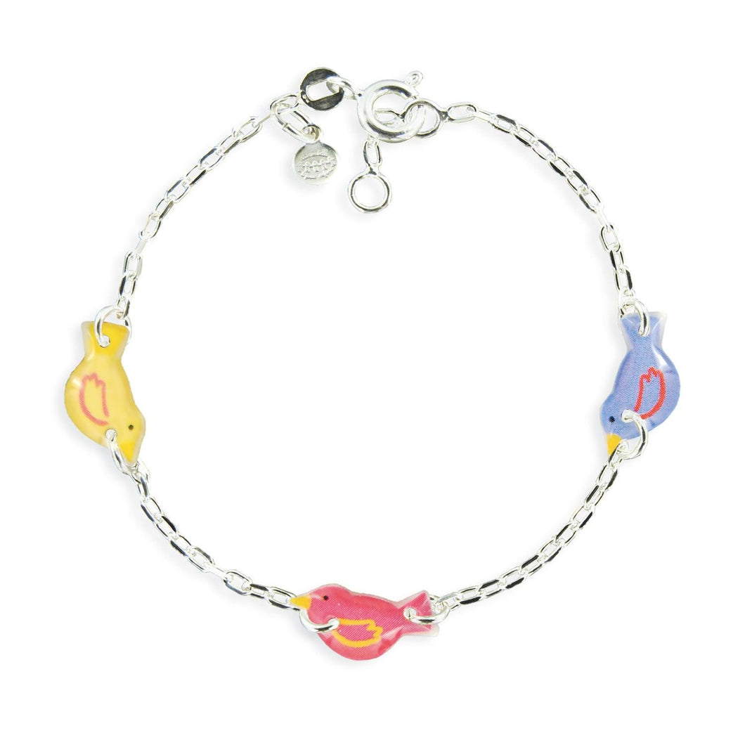 Bracelet enfant 3 motifs argent 925-Small birds - Stellina