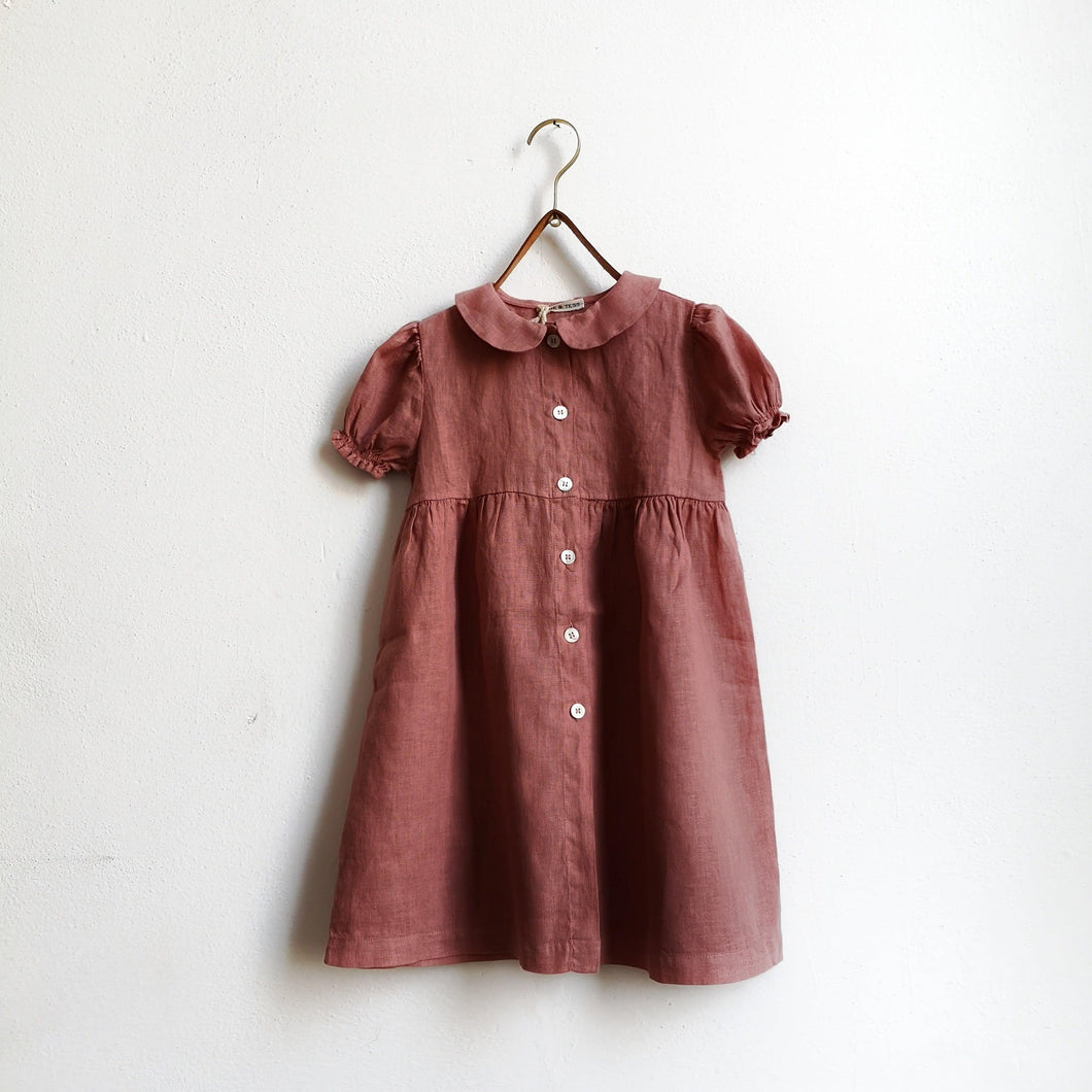 Long linen dress-DUSTY ROSE - Stellina