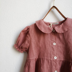 Long linen dress-DUSTY ROSE - Stellina