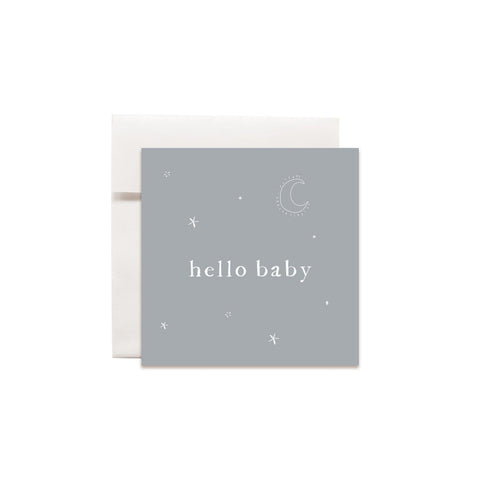MINI card and envelope-Hello baby grey - Stellina