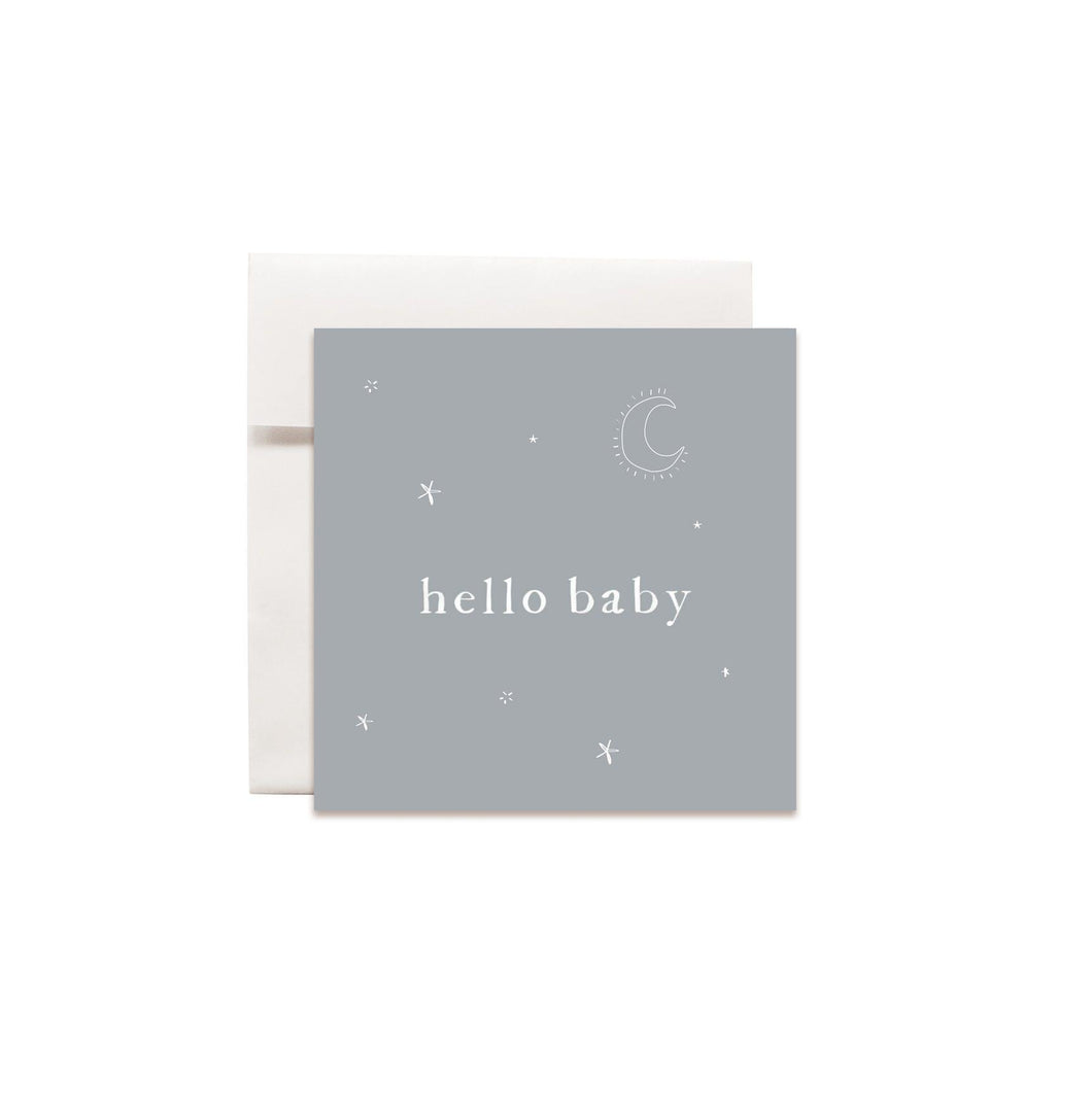 MINI card and envelope-Hello baby grey - Stellina