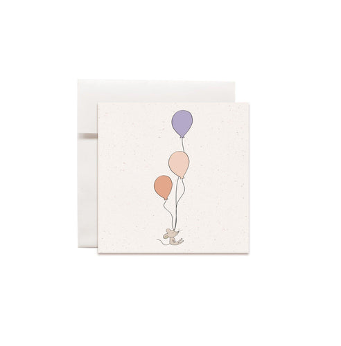MINI card and envelope-Mouse baloon - Stellina