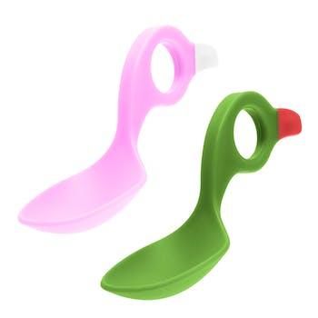 Multi grip spoon green/pink - Stellina