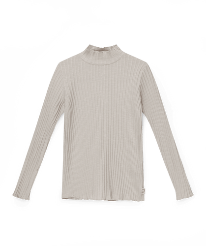 My Little Cozmo Organic rib T-shirt-Light grey - Stellina