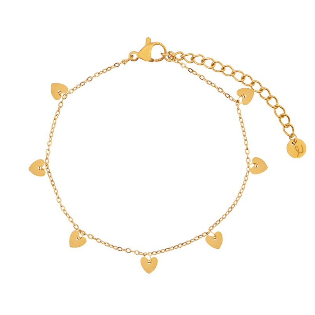 Stainless steel BRACELET A LOT OF HEARTS - CHILD - GOLD - Stellina