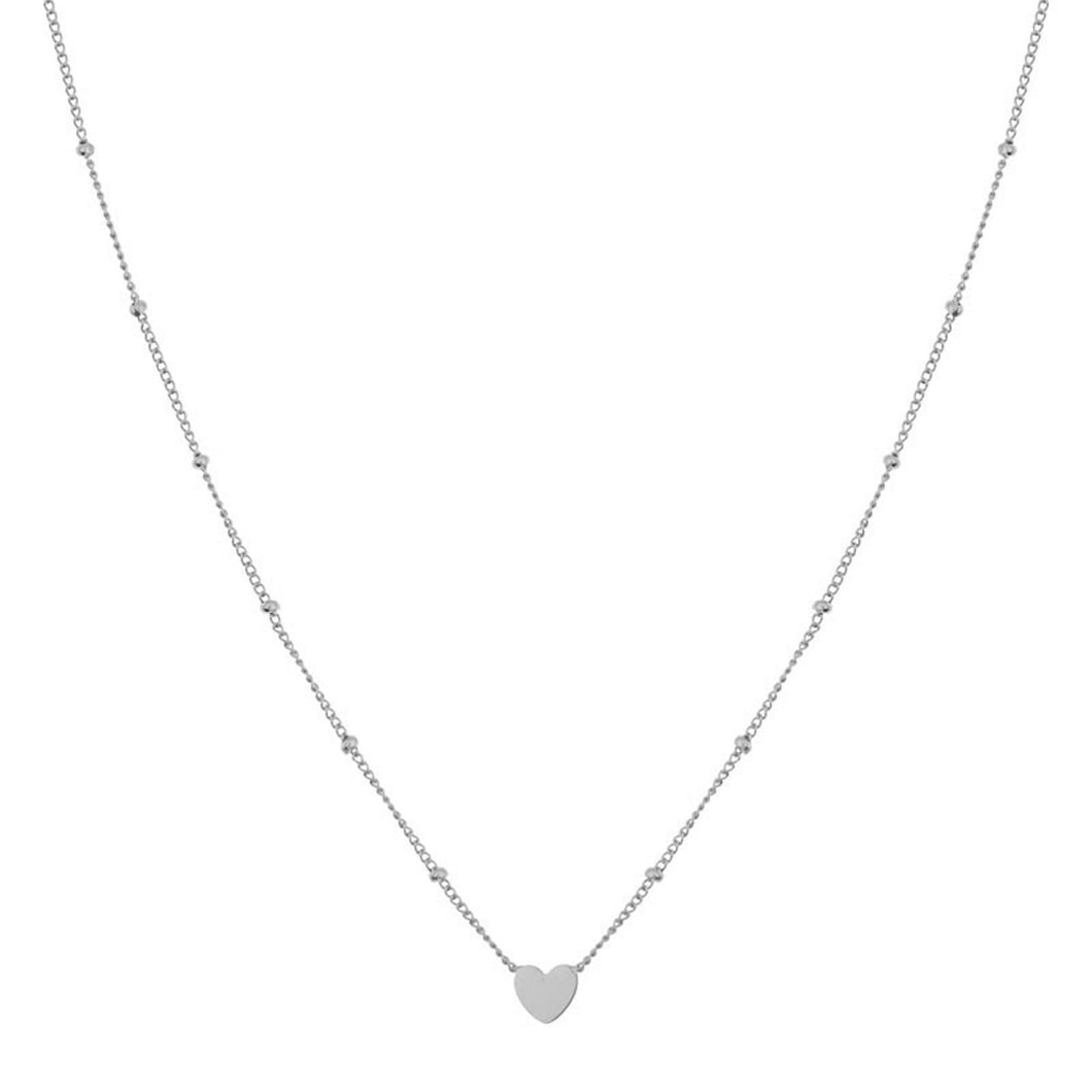 Stainless steel NECKLACE SHARE CLOSED HEART - CHILD - SILVER - Stellina